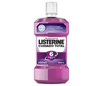 Enjuague bucal de uso diario con sabor a menta LISTERINE Cuidado total 500 ml.