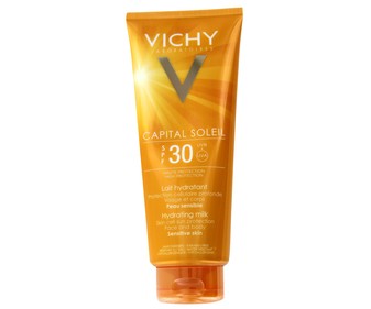 Leche solar hidratante con factor de protección 30 (alto) VICHY Capital soleil 300 ml. Leche solar hidratante con factor de protección 30 (alto) VICHY Capital soleil 300 ml.