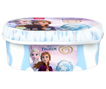 Tarrina de helado de vainilla de color azul con caramelos de copos de nieve DISNEY Frozen 900 ml.