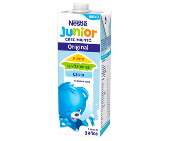 Leche (3) de crecimiento líquida, a partir de 3 años NESTLÉ Junior original 1 l. Leche (3) de crecimiento líquida, a partir de 3 años NESTLÉ Junior original 1 l.