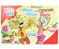 Tarrina de helado de vainilla y fresa o vainilla y chocolate RIK & ROK 12 x 60 ml.