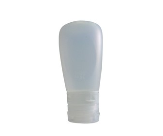 Bote de silicona translucida de 55 mm, ideal para llevar los líquidos dentro de la maleta AIRPORT ALCAMPO. Bote de silicona translucida de 55 mm, ideal para llevar los líquidos dentro de la maleta AIRPORT ALCAMPO.