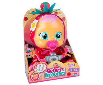 Ella, bebé llorón con pijamita de fresa, Tutti Frutti, BEBÉS LLORONES.