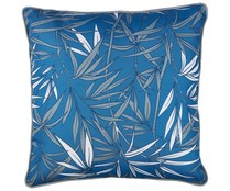 Cojín de exterior estampado color azul, 40x40cm GARDENSTAR ALCAMPO.