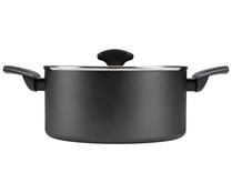 Cacerola de aluminio reciclado con revestimiento antiadherente Premium, 24cm. apta para inducción, tapa incluida ACTUEL.