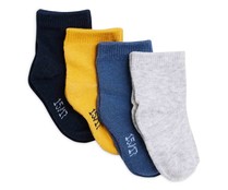 Lote de 4 pares de calcetines para bebé IN EXTENSO, talla 24.
