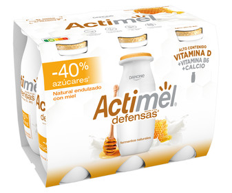 Leche fermentada con Lcasei y sabor natural endulzado con miel ACTIMEL Defensas de Danone 6 x 100 g. Leche fermentada con Lcasei y sabor natural endulzado con miel ACTIMEL Defensas de Danone 6 x 100 g.