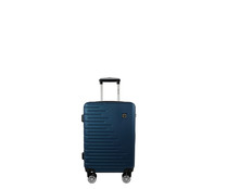 Maleta de cabina con cierre de código de 55 cm, color azul, 8 ruedas, AIRPORT ALCAMPO.