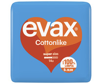 Compresas super con alas EVAX Cottonlike 14 uds.