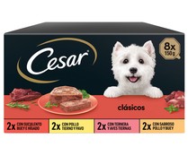 Comida para perro tarrina variada CESAR 8 x 150 g.