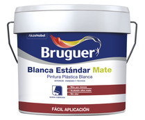 Pintura plástica interior, blanco mate BRUGUER, 10L.