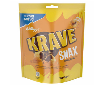 Snacks cereales rellenos de chocolate y avellanas KELLOGG´S KRAVE 120 g. Snacks cereales rellenos de chocolate y avellanas KELLOGG´S KRAVE 120 g.