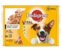 Comida para perro a base de pollo y cordero PEDIGREE 4  x 100 g.
