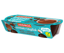 Especialidad vegetal a base de coco con chocolate ANDROS Gourmand & vegetal 2 x 55 g.