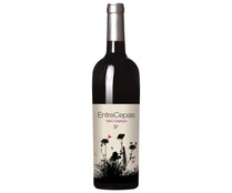 Vino tinto crianza con IGP Vinos de la Tierra de Castilla ENTRECEPAS botella de 75 cl.