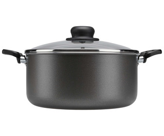 Cacerola de aluminio con tapa de vidrio e interior antiadherente 24 cm. Vitro ESSENTIAL.