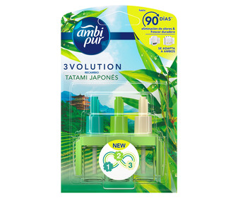 Ambientador lote de 3 recambios eléctricos con esencia a tatami japonés AMBIPUR 3volution. Ambientador lote de 3 recambios eléctricos con esencia a tatami japonés AMBIPUR 3volution.