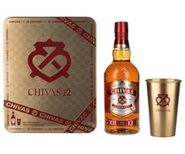 Whisky blended escocés reserva 12 años + vaso de regalo CHIVAS REGAL botella de 70 cl.