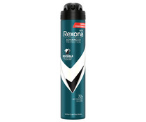 Desodorante spray para hombre con protección anti manchas REXONA Men invisible 200 ml.