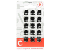 Mini pinzas rectangulares para cabello COSMIA 15 uds.