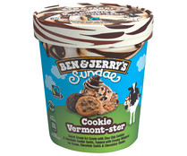 Tarrina de helado de nata con galletas y trocitos de chocolate BEN & JERRY´S Sundae 427 ml.