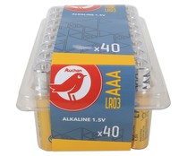 Pack de 40 pilas alcalinas AAA, LR03, 1,5V, PRODUCTO ALCAMPO.