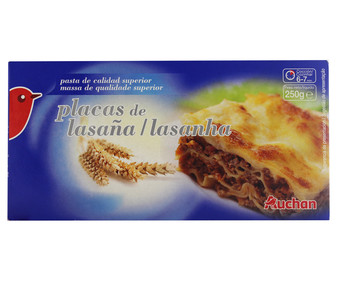 Pasta placas de lasaña 250 gramos Pasta placas de lasaña 250 gramos
