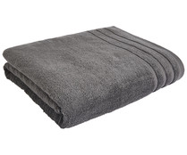 Toalla de baño 100% algodón color gris oscuro, densidad de 500g/m², ACTUEL.