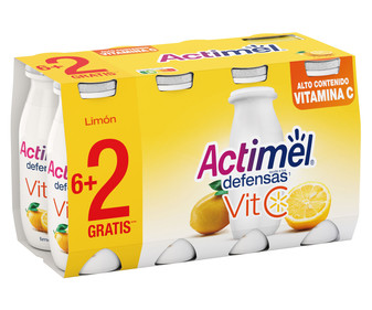 Leche fermentada con Lcasei y sabor limón ACTIMEL Vit C de Danone 8 x 93 ml. Leche fermentada con Lcasei y sabor limón ACTIMEL Vit C de Danone 8 x 93 ml.