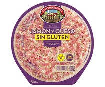 Pizza fresca de jamón y queso, elaborada sin gluten y sin lactosa CASA TARRADELLAS 420 g.