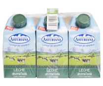 Leche desnatada de vaca de origen español CENTRAL LECHERA ASTURIANA 6 x 500 ml.