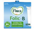 Preparado lácteo desnatado, con ácido fólico y vitaminas, que ayuda a reducir los niveles de colesterol FLORA Folic B original 6 x 1l.