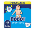 Pañales talla 4, para niños de 9 a 14 kilogramos DODOT Bebé-seco 78 uds.