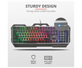 Teclado gaming TRUST GXT 856 Torac, placa superior metálica, iluminación multicolor, teclas multimedia, modo juego.