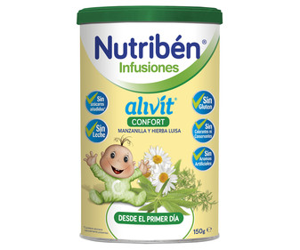 Infusión en polvo de manzanilla, hinojo e hierba luisa, desde el primer día NUTRIBÉN Alivit confort 150 g. Infusión en polvo de manzanilla, hinojo e hierba luisa, desde el primer día NUTRIBÉN Alivit confort 150 g.