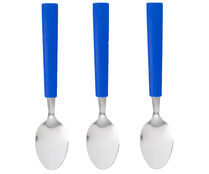 Set de 3 cucharillas de café con mango color azul modelo blue habitad. QUID.