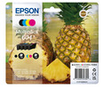 Pack de 4 cartuchos de tinta EPSON 604, colores negro, cian, magenta y amarillo.