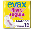 Compresa normal con alas EVAX Fina y segura 12 uds.