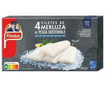 Filetes de merluza sin piel, procedentes de MSC (pesca sostenible certificada) FINDUS 360 g.