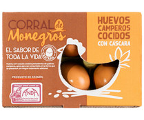 Huevos camperos cocidos con cáscara clase M-L y categoria A CORRAL DE MONEGROS 6 uds.