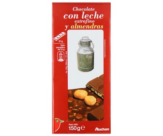 Chocolate con leche y almendras 150 gramos Chocolate con leche y almendras 150 gramos