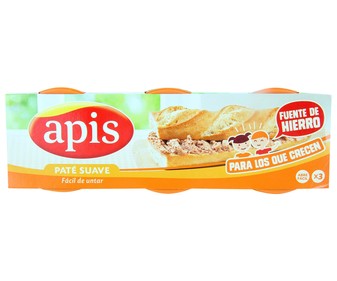 Paté de hígado de cerdo APIS 3 uds x 80 g. Paté de hígado de cerdo APIS 3 uds x 80 g.