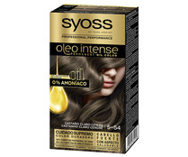 Tinte de pelo permanente tono 5-54 castaño claro ceniza SYOSS Oleo intense.