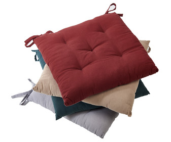 Cojín para silla 45x45cm, color beige, ACTUEL. Cojín para silla 45x45cm, color beige, ACTUEL.
