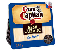 Queso cortado semicurado GRAN CAPITÁN CORTADAS 230 g.