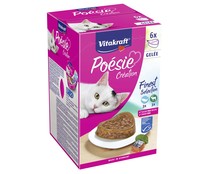 Comida para gatos gelatina, Poèsie VITAKRAFT 6 tarrinas x 85 g.