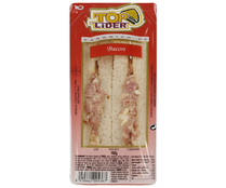 Sandwich de pan blanco con bacon y huevo cocido TOP LIDER 160 g.