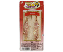 Sandwich de pan blanco con bacon y huevo cocido TOP LIDER 160 g. Sandwich de pan blanco con bacon y huevo cocido TOP LIDER 160 g.