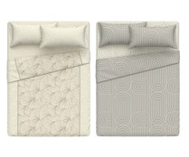 Juego de sábanas para cama de 180cm, polialgodón reciclado, 50 hilos, ACTUEL. Modelos surtidos, 1 unidad.