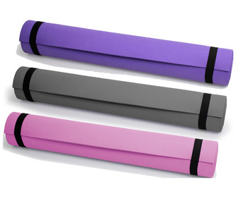Esterilla de yoga de EVA 183x61cm, color morado, gris o rosa, FITNESS.